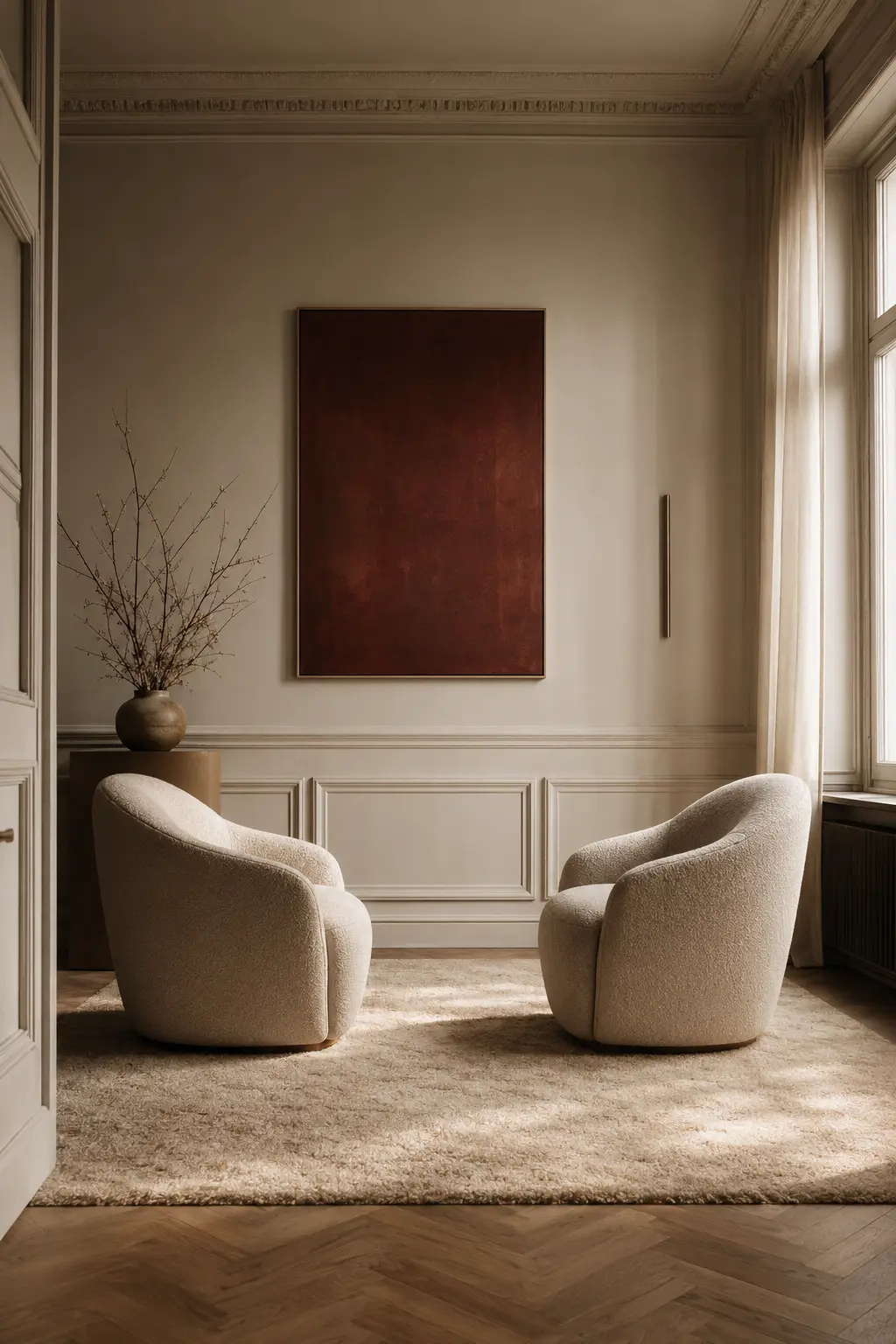 Two chairs facing each other in a quiet therapy room